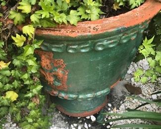 Antique French planter with ivy and metal climber, 2.5’ tall. (Client purchased these planters in New Orleans for $1000 EACH). I will offer the pots for $500 each