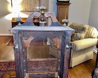 Magnificent English 18th Century Tall Case Grandfather Clock in Superb Condition. (Rear Bonnet Detail)