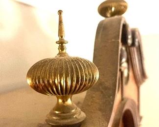 Magnificent English 18th Century Tall Case Grandfather Clock in Superb Condition. 
(Brass Finials Detail)