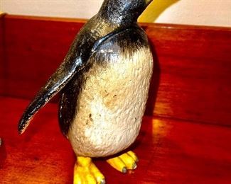 Rare Antique (Hubley ?) Cast Iron Penguin Bank.