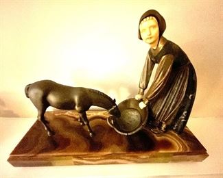 Art Deco French Sculpture on Marble Base