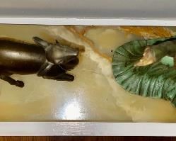 Art Deco Period French Statue On Marble Base