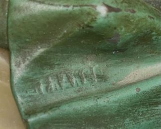 Art Deco Period French Statue On Marble Base (Detail)