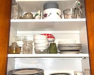 Kitchen Dishes, Candlesticks, Vases, Measuring Cups And Other Miscellaneous Kitchen & Household Items
