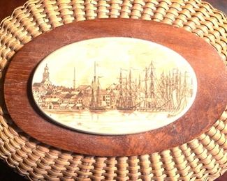 Vintage Nantucket Scrimshaw Basket Made By  Barlow