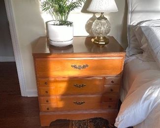 Vintage Colonial Style Matching Set Of  Bedroom End Tables