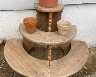 Three Tired Wooden Plant Stand