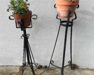 Vintage Wrought Iron Plant Stands