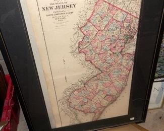 Antique Hand Colored New Jersey Map