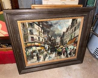 Mid Century Modern Oil On Canvas