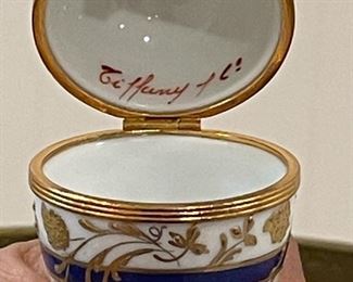Limoges Tiffany Ceramic Pill Box