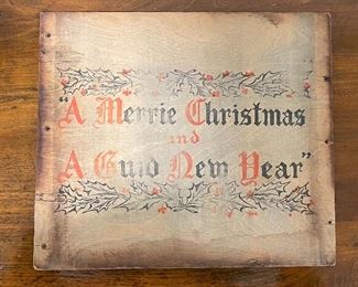 Vintage Wooden Christmas / New Year Sign