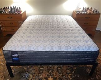 Sealy Queen Mattress & Frame - Practically New