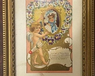 Framed Victorian Valentines Card