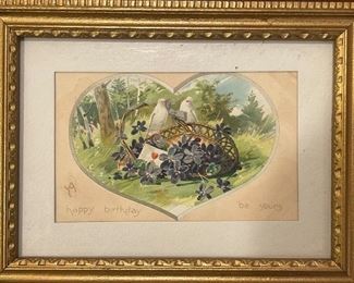 Framed Victorian Valentines Card
