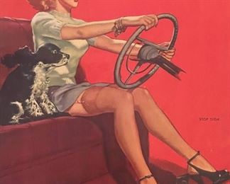 Vintage Risqué Illustrated Prints Of Women And Their Dogs