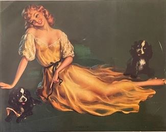 Vintage Risqué Illustrated Prints Of Women And Their Dogs