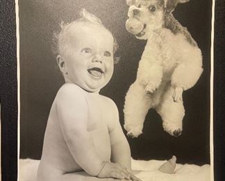 Vintage High Resolution Black & White Graflex Advertisement Of A Dog Dressed As A Photographer Next To A Graflex Camera