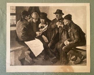 Early Engraving of “Men Reading The News”