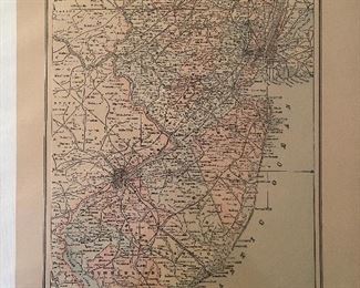 Early Hand Colored Map Of New Jersey