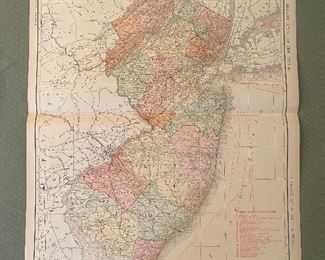 Early Hand Colored Map Of New Jersey