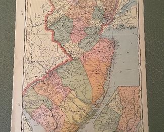 Early Hand Colored Map Of New Jersey