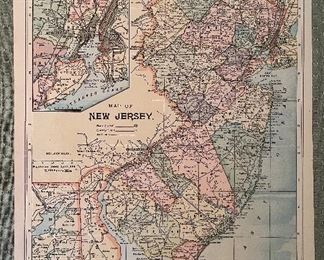 Early Hand Colored Map Of New Jersey