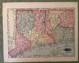 Early Hand Colored Map Of Connecticut & Long Island Sound