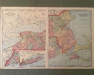 Early Hand Colored Map Of New York, along Island, Massachusetts & Rhode Island 