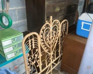 Heart Shaped Victorian Wicker Headboard