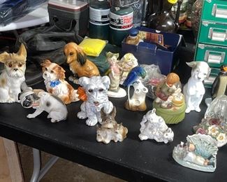 Assorted Dog & Puppy Statues Many Of Which Are Lighted (See Heat Vents In Next Photo)