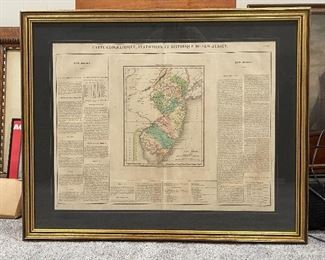 Very Early Hand Tinted Map O New Jersey