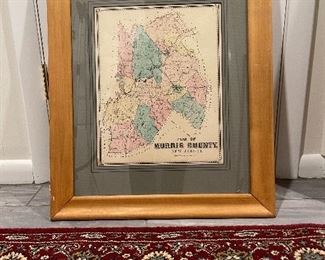 Early Hand Colored Map Of Morris County New Jersey