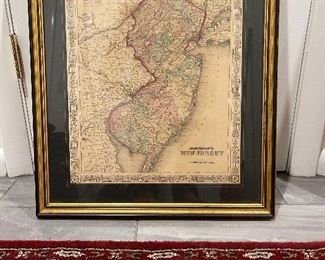 Early Hand Colored Map Of Morris County New Jersey