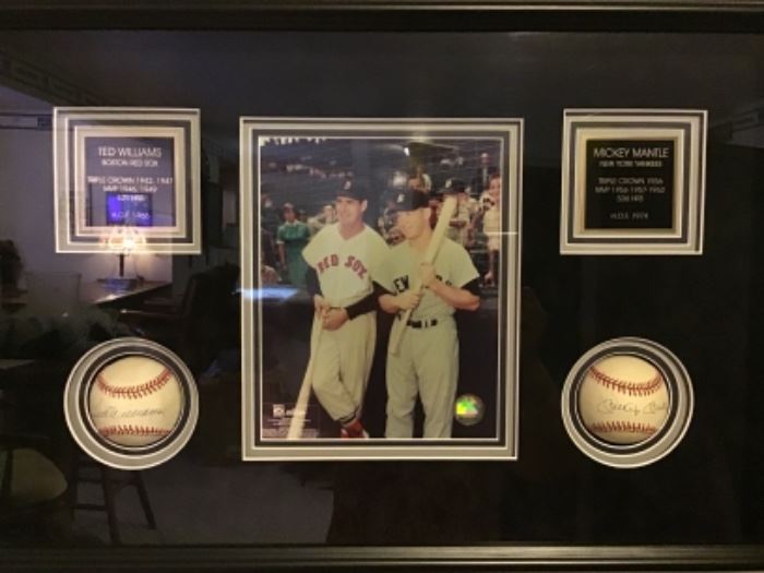 Ted Williams & Mickey Mantle. Certificate of authenticity.
