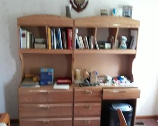 Desk for the kids room and matching  shelf / cest for storage 