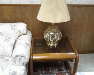 Side tables with matching pair of lamps