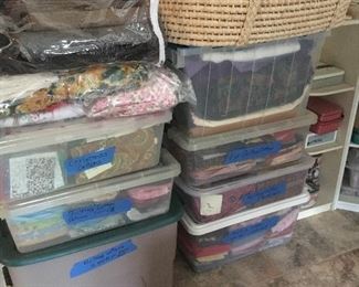 Quilters Dream
Bins and Bins of Fabric and trim
Lace