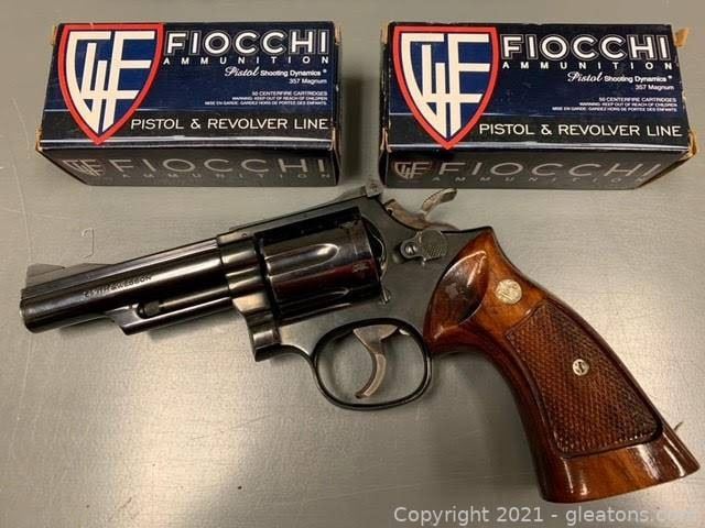 Smith and Wesson Model 19 4 357 Magnum Revolver and Ammo