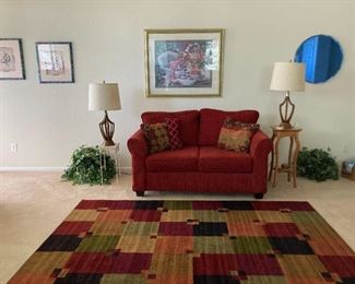 Loveseat and 6 x 9 rug