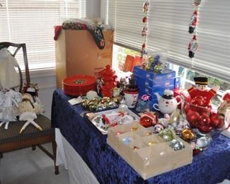 vintage Christmas, Shiny Brite, Waechtersbach Christmas tree china, Woof Poof