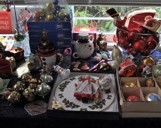 vintage Christmas, Shiny Brite, Waechtersbach Christmas tree china, Woof Poof