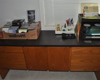 CDs, DVDs, A.W. Faber Castell vintage #4050 Germany solid brass pencil sharpener, A.W. Faber Precision Point vintage lead pointer sharpener, Aiwa computer speakers, Ajusto vintage lab/drafting stool chair blue vinyl w/chrome legs and foot rests, Canon AE1 camera in case, Carb-Othello #1406 Germany colored pencils and pastels, CDs DVDs VHS, Cross pens and refills, Dietzgen Commander instruments made in USA, Eberhard Faber Nupastel color sticks, engineering supplies, Fellowes DM65C paper shredder, HWC 12 Holbein artist watercolors NIB, K&E 1400W architects’ flat scale, K&E 1852-8 Luxylite triangle, K&E architectural instruments, Lane leather office chair burgundy/oxblood, Logitech WingMan Extreme digital 3D joystick w/USB adapter, Memorex CD player, Mitutoyo digimatic caliper, Nupastel color sticks Eberhard Faber, office countertop cabinet 3 drawers 2 trays, desk MCM style (66” wide x 36” deep x 28.5” high) and matching credenza (66” wide x 20” deep x 28.5” high) vintage 1970s, office su