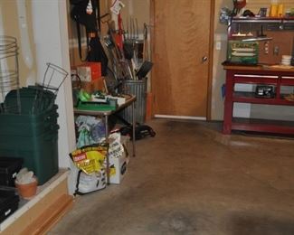 auto wash/detail supplies, Black & Decker Edge Hog, Black & Decker hedge trimmer, Black & Decker Mouse electric sander/polisher, Bryant outdoor lighting NIB, Chicago 19.2v cordless reciprocating saw NIB, Corian (Dawn Beige) slab 6’ tall, Corona Compound Action Tree Pruner, Craftsman 14 Amp 1300psi high pressure washer, extension cords, extra-large Christmas tree storage bag (w/tree), garden soil/fertilizer/chemicals, garden tools, General Moisture test meter #329, hose/hose reel, Igloo Elite Series ½ gallon water jug, Igloo Playmate cooler, Igloo Wheelie-Cool 42qt cooler, Makita battery drill w/charger and case, pots and planters – ceramic/terra cotta/plastic/brass, several sizes of garden pots, Shop-vac 3.0, Stack-On red Professional Steel Workbench w/back wall storage, Suncast Hosemobile, Wheelbarrow True Temper, WORX TriVac 12 Amp All-in-One Compact Blower/Mulcher/Vacuum
