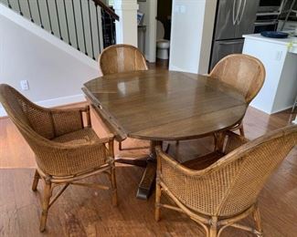 104 Wood Drop Leaf Table  Chairs