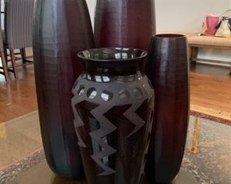 123 Home Decor Purple Glass Vases
