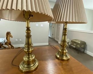 219 Pair of Stiffel Brass Table Lamps