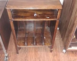 Small Side Table that holds Record Albums at the bottom. 25 x 18 x 14