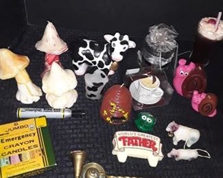 Various Candles with 2 Snuffers