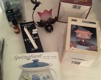 Potpourri Cookers (2) Candle Holders (2) and Candle Sticks